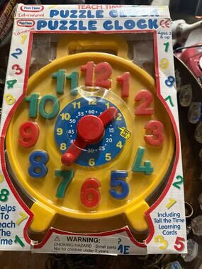 Fun Time Teach Time Puzzle Clock Educational Toy Children Ages 3 and Up